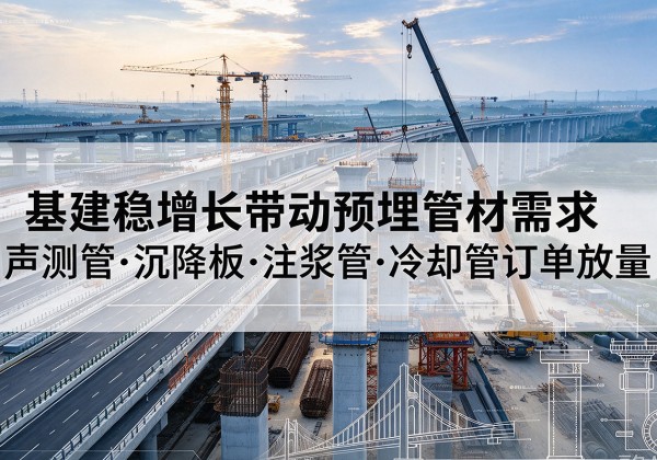 舞钢基建稳增长带动预埋监测管材需求，声测管、沉降板、注浆管订单持续放量